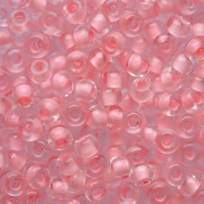 38394 10/0 чеський бісер Preciosa, 5 г, рожевий світлий, кристальний з фарбованим отвором