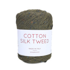 8869 Пряжа Laines du Nord Cotton Silk Tweed, 100г - 280м, зелений, 90% бавовна, 10% шовк