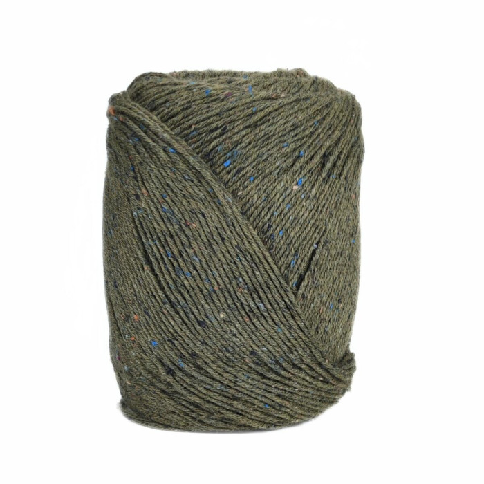 8869 Пряжа Laines du Nord Cotton Silk Tweed, 100г - 280м, зелений, 90% бавовна, 10% шовк