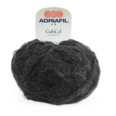 89 Пряжа Adriafil CubiCol, 50г - 110м, чорний, 36% альпака, 14% меринос, 40% акрил, 10% поліамід