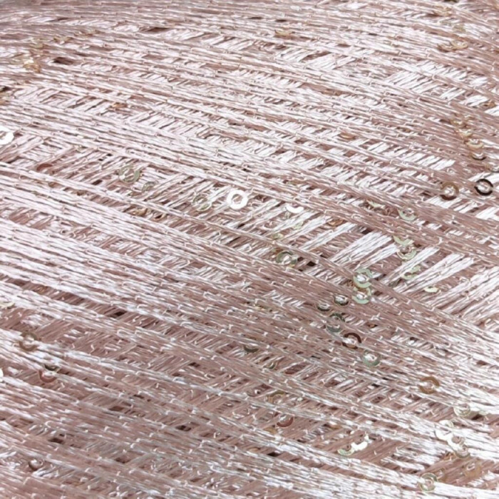 8933 Пряжа Lana Gatto Paillettes, 25г - 195м, рожевий беж, 100% поліестер