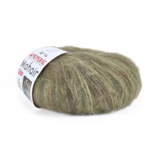 894 Пряжа Mondial Mohair Color, 50г - 150м, оливковий, 49% кід мохер, 49% мікрофібра PC, 2% PL люрекс
