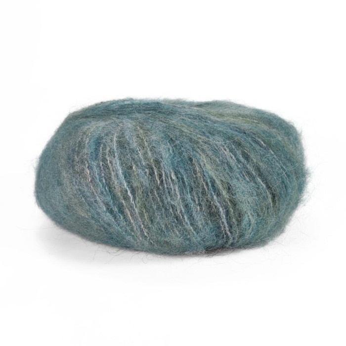 895 Пряжа Mondial Mohair Color, 50г - 150м, темно-бірюзовий, 49% кід мохер, 49% мікрофібра PC, 2% PL люрекс