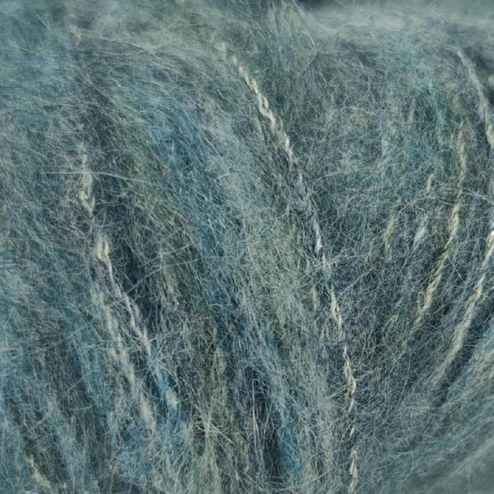 895 Пряжа Mondial Mohair Color, 50г - 150м, темно-бірюзовий, 49% кід мохер, 49% мікрофібра PC, 2% PL люрекс