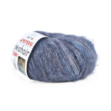 896 Пряжа Mondial Mohair Color, 50г - 150м, сталевий синій, 49% кід мохер, 49% мікрофібра PC, 2% PL люрекс