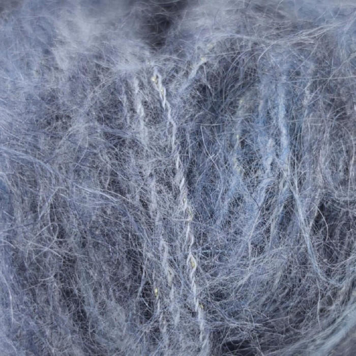 896 Пряжа Mondial Mohair Color, 50г - 150м, сталевий синій, 49% кід мохер, 49% мікрофібра PC, 2% PL люрекс