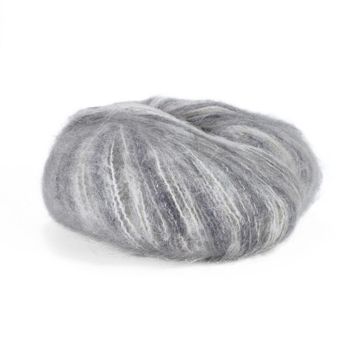 897 Пряжа Mondial Mohair Color, 50г - 150м, перлинно-сірий, 49% кід мохер, 49% мікрофібра PC, 2% PL люрекс