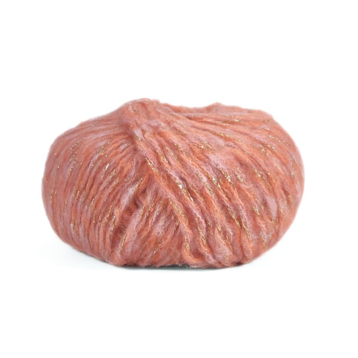 9 Пряжа Laines du Nord Chaska, 25г - 125м, чайна троянда, 34% вовна, 10% кашемір, 16% бавовна, 29% нейлон, 11% металевий PL