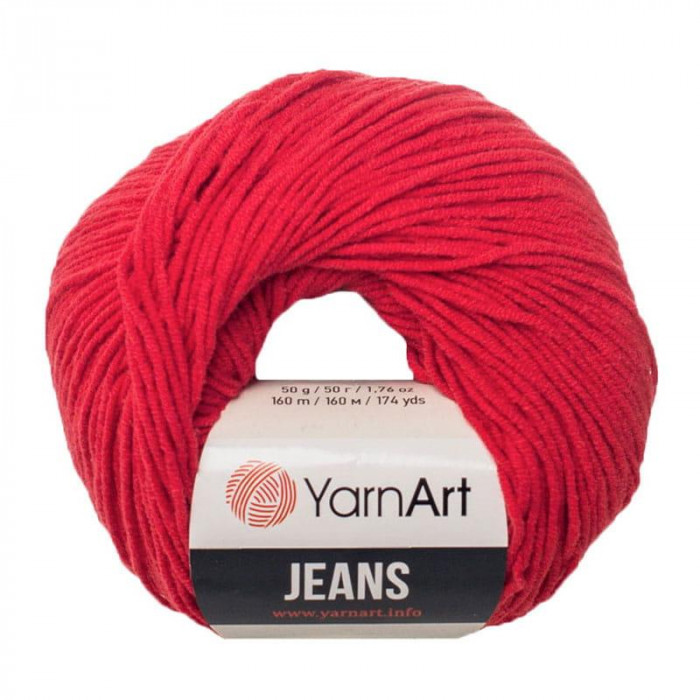 90 Пряжа Jeans 50гр - 160м (Червоний) YarnArt