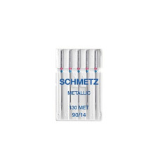 Голки Schmetz Mettalic 130/705 H-MET №90, 5 шт, для металізованих ниток, для побутових швейних машин, без картонної основи