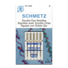 Голки Schmetz Double eye 705 DE №80, 5 шт, з двома вушками, для побутових швейних машин, на картонній основі