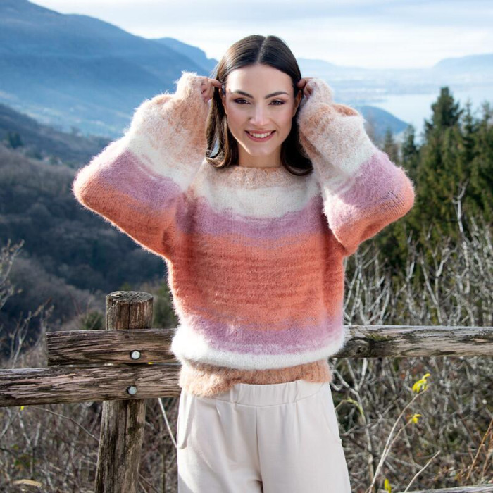 901 Пряжа Mondial York, 100г - 190м, мультіколор, 40% вовна, 40% мікрофібра PL, 20% мікрофібра РА