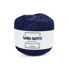 9115 Пряжа Lana Gatto New Glitter, 25г - 300м, синій, 100% поліестер