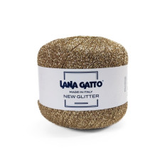 9119 Пряжа Lana Gatto New Glitter, 25г - 300м, золото, 100% поліестер