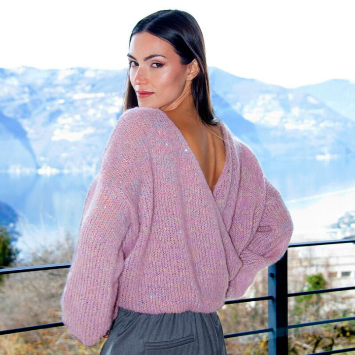 913 Пряжа Mondial Marilyn, 50г - 125м, світло-рожевий, 50% альпака, 25% мікрофібра PA, 25% мікрофібра PL