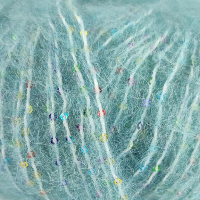 917 Пряжа Mondial Marilyn, 50г - 125м, світло-бірюзовий, 50% альпака, 25% мікрофібра PA, 25% мікрофібра PL