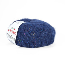 918 Пряжа Mondial Marilyn, 50г - 125м, синій, 50% альпака, 25% мікрофібра PA, 25% мікрофібра PL