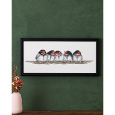 92-4479 Permin Набір для вишивки хрестиком - Ластівки Swallows 35х15 см, Aida 16