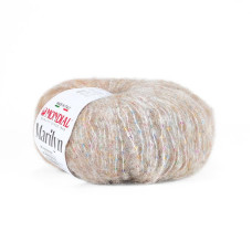 923 Пряжа Mondial Marilyn, 50г - 125м, світло-бежевий, 50% альпака, 25% мікрофібра PA, 25% мікрофібра PL