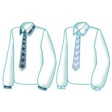 F2609 Вишиванка з краваткою. Діана Плюс. Схема викрійка для вишивання чоловічої сорочки з краваткою