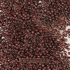 93050 10/0 чеський бісер Preciosa, 5 г, чорні смуги на червоному, непрозорий полосатий