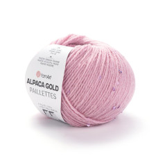 9306 Пряжа Alpaca Gold Paillettes, 50гр-180м (рожевий). YarnArt