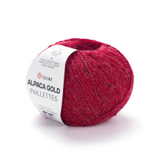9307 Пряжа Alpaca Gold Paillettes, 50гр-180м (червоний). YarnArt