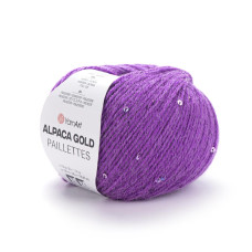 9308 Пряжа Alpaca Gold Paillettes, 50гр-180м (фіолетовий). YarnArt