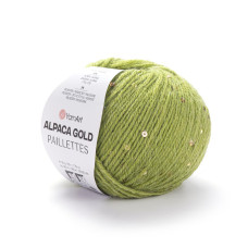 9310 Пряжа Alpaca Gold Paillettes, 50гр-180м (салатовий). YarnArt