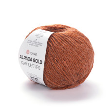 9312 Пряжа Alpaca Gold Paillettes, 50гр-180м (терракотовий). YarnArt