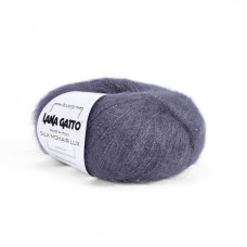 9373 Пряжа Lana Gatto Silk Mohair Lux, 25г - 210м, сіро-ліловий, 78% cуперкід мохер, 14% шовк, 4% нейлон, 4% поліамід