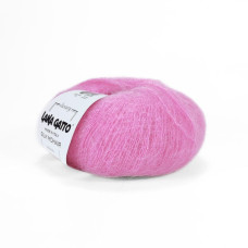 9377 Пряжа Lana Gatto Silk Mohair, 25г - 212м, полуничний коктель, 75% супер кідмохер, 25% шовк