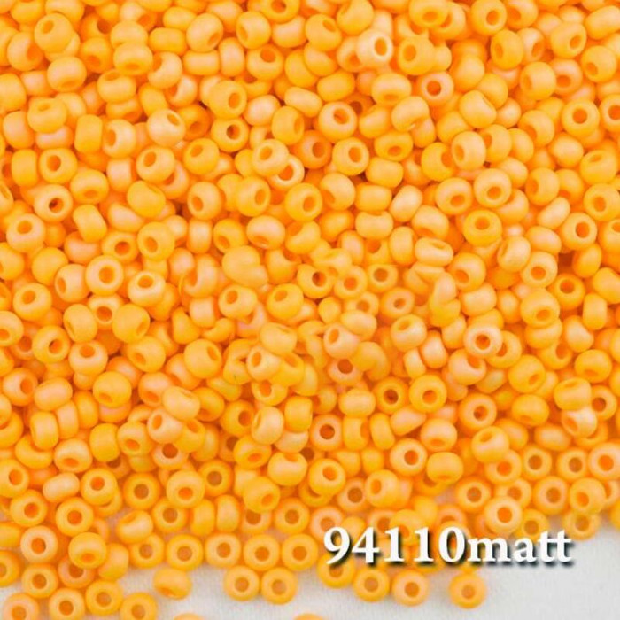 94110matt 10/0 чеський бісер Preciosa, 5 г, помаранчевий,  непрозорий райдужний матовий