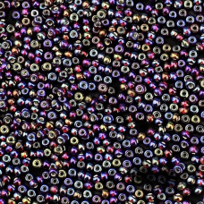 97129 10/0 чеський бісер Preciosa, 50 г, райдужний, з блискучим срібним отвором