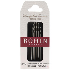 98408 Bohin Набір голок для вишивки з подвійним великим вушком №18/22 - 6 шт