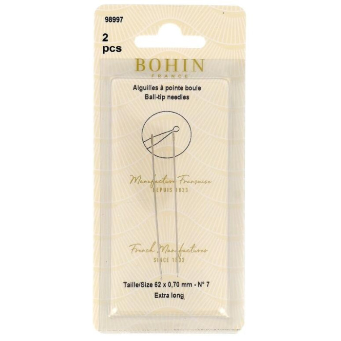 98997 Bohin Набір голок для вишивки з кулькою 62x0.70 мм - 2 шт
