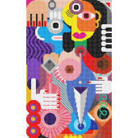 A-614 Ангеліка Заготовка для вишивки бісером - Жінки (абстракція) 23x37 см (атлас)