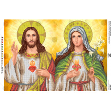 А2Р_028 Найсвятіше Серце Ісуса і Непорочне Серце Марії. Virena. Схема на тканині для вишивання бісером