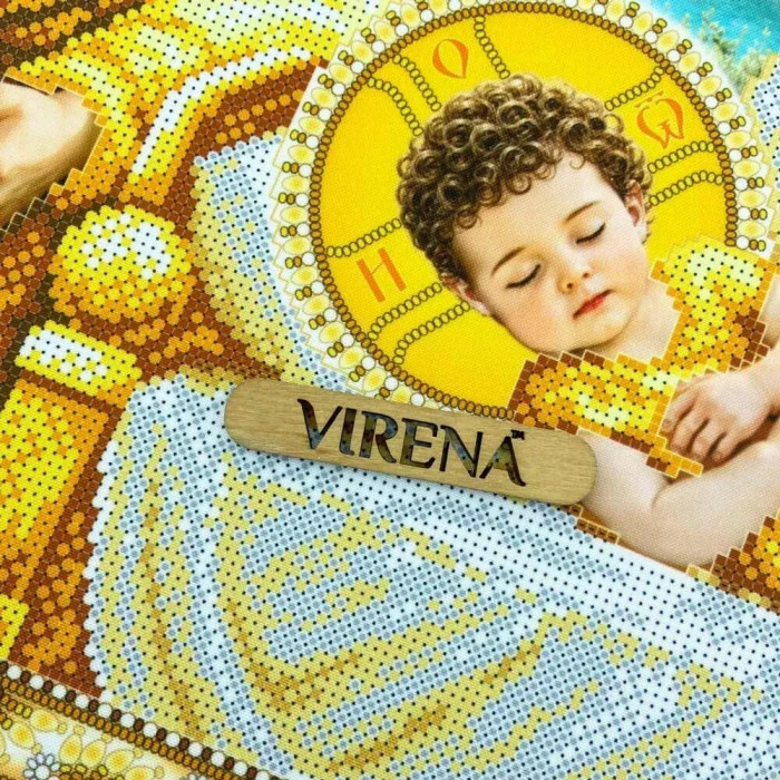 А2Р_105 Virena Заготовка для вишивки бісером - Святе сімейство в золоті 58x41 см, габардин
