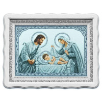 А2Р_108 Virena Заготовка для вишивки бісером - Святе сімейство в сріблі 58x41 см, габардин