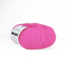 A3088 Пряжа Lana Gatto Silk Mohair, 25г - 212м, яскравий рожевий неон, 75% супер кідмохер, 25% шовк