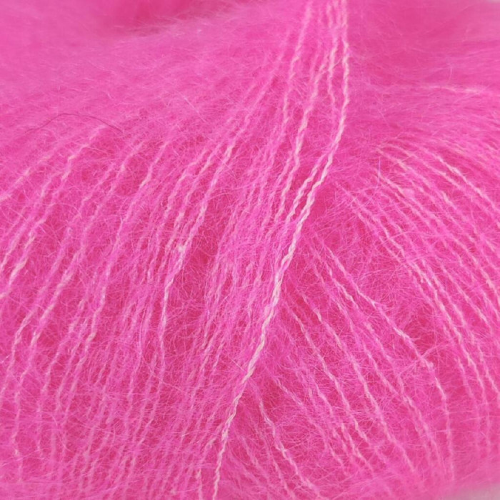 A3088 Пряжа Lana Gatto Silk Mohair, 25г - 212м, яскравий рожевий неон, 75% супер кідмохер, 25% шовк