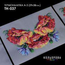 А3 ТН-037 29х38 см. Кольорова. Комплект термоналіпок зі схемою для вишивки на одязі бісером або нитками