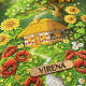 А3Н_568 Virena Заготовка для вишивки бісером - Літо - книжка і будиночок 27х36,5 см (схема на габардині)