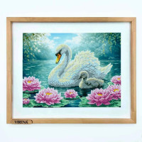 А3Н_584 Virena Заготовка для вишивки бісером - Горобці у зимку 36,5x27 см (схема на габардині)