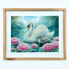 А3Н_584 Virena Заготовка для вишивки бісером - Горобці у зимку 36,5x27 см (схема на габардині)