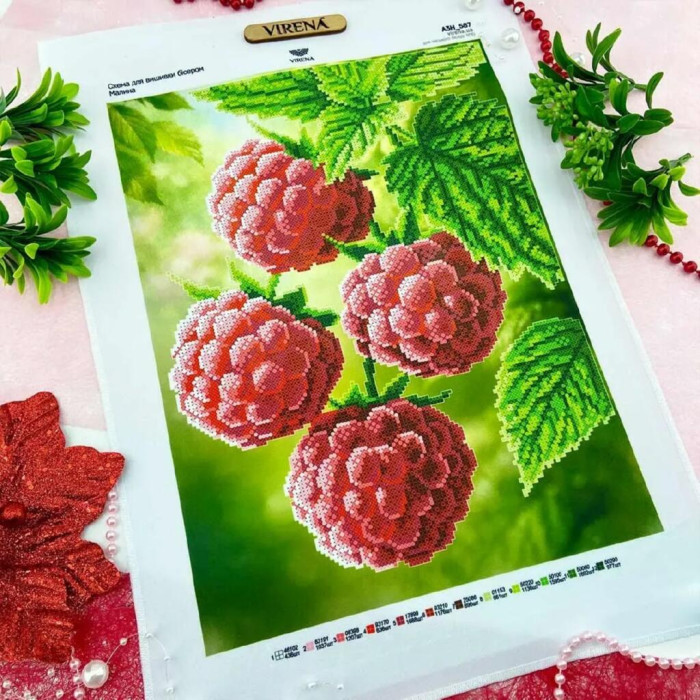 А3Н_587 Virena Заготовка для вишивки бісером - Малина 36,5x27 см (габардин)