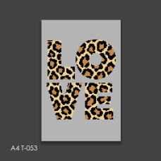 A4 Т-053 Кольорова Термоналіпка для вишивки бісером або нитками - Love 29x18 см
