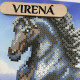 А4Н_613 Virena Заготовка для вишивки бісером - Кінь вороний 19х23,5 см (схема на габардині)