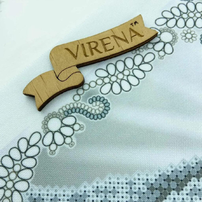 А4Р_684 Virena Заготовка для вишивки бісером - Непорочне серце Діви Марії в сріблі 19x23,5 см, габардин